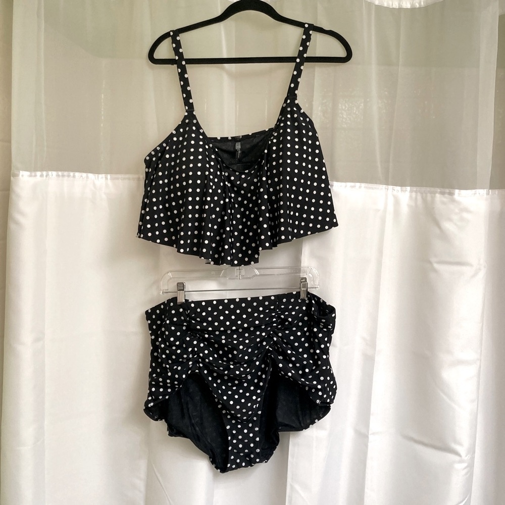 Black and White polka dot 2 piece Torrid Swimsuit